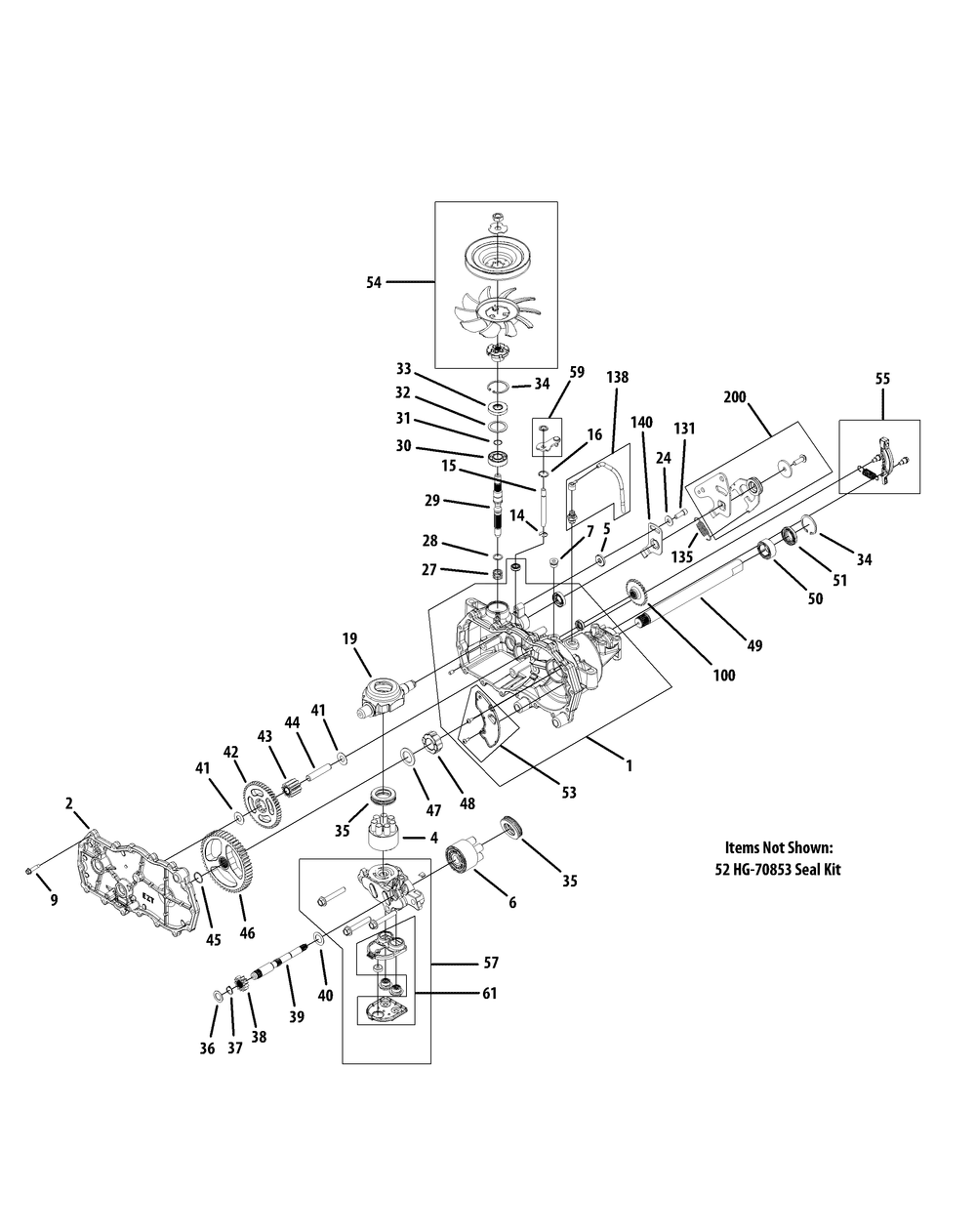 Transmission Rh 918-05129a Diagram and Parts List for RZT-L42KH (17BRCACS009-17BRCACS010)(2015) Cub Cadet Lawn Tractor